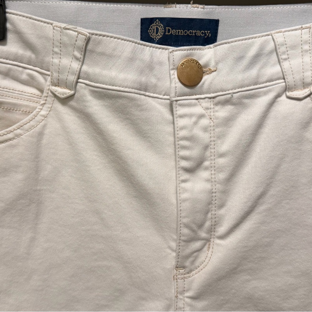 Democracy Absolution Embroidered. White Ankle Pan… - image 1